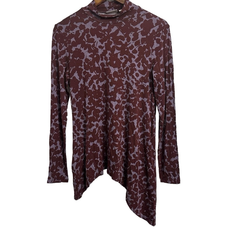 LOGO Lori Goldstein Shirt Asymmetrical Hem Side Seam Pockets Raspberry Jam XS